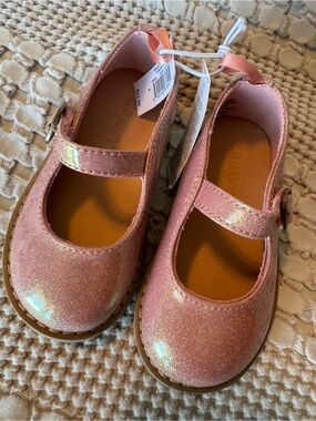 Old Navy pink glitter Mary Jane flats toddler girl 6c NWT